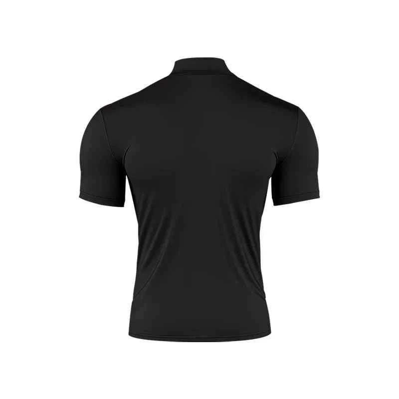 2025 compress sports Men T-shirt quick-dry Half High Collar Short Sleeve Pullover Tops Tight Breathable tops men Running T-shirt