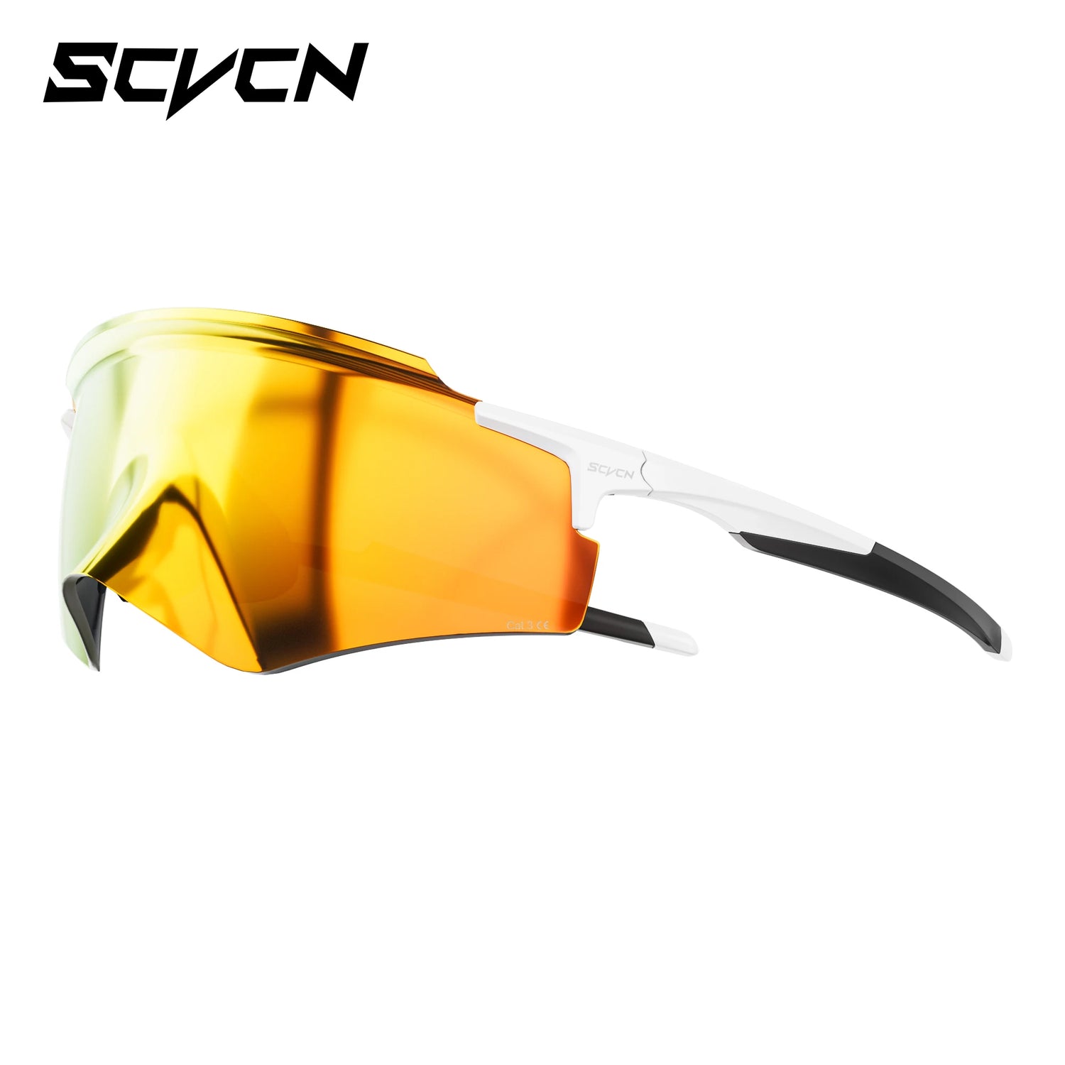 SCVCN Cycling Sunglasses – UV400 Waterproof Photochromic TR-90 Frame 146mm Wide Lens for MTB, Running &amp; Outdoor Sport