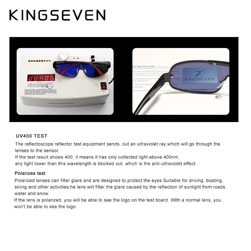 KINGSEVEN 7716 Aluminum Shield Sunglasses – Polarized, UV400, Cycling &amp; Driving, Unisex