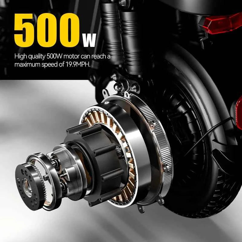 14" Folding Commuter eBike – 500W Motor, Removable Battery, Dual Disc Brake, Up to 19.9 MPH