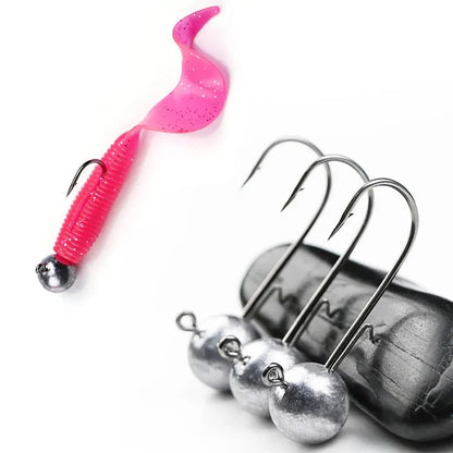 Round Ball Jig Heads – 50 Pack | High-Carbon Steel Hook | 2g–20g | Bass, Crappie &amp; Trout