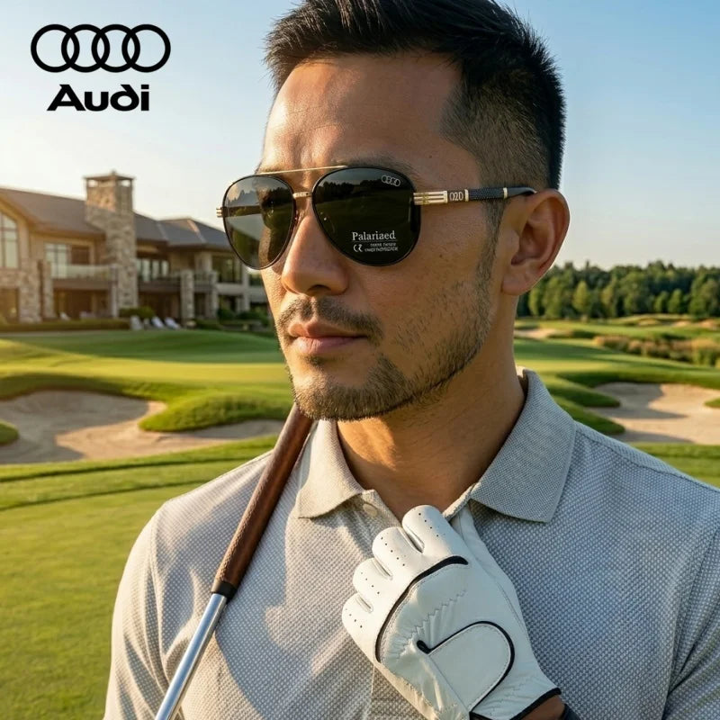 Audi Polarized Sunglasses – Unisex UV400 Anti-Glare Square Alloy Frame Sport &amp; Driving Shades