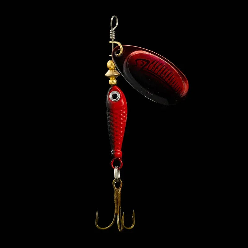 9g Rotating Fishing Bait Spoon Lure Metal Triple Hook Artificial Fish Wobbler Feeder for Enhanced Fishing Experience