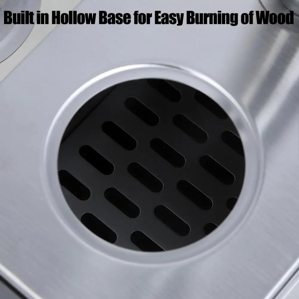 Wood Burning Camping Stove | Stainless Steel | 5-Pipe System &amp; Viewing Window