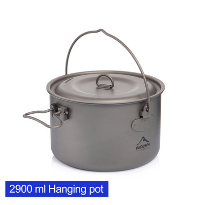Widesea  Titanium Cookware  Titanium Cookware Set Tourism Cauldron Outdoor Cooking Pot Frying Pan Picnic Kitchen Hiking Trekking