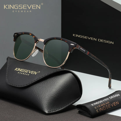 KINGSEVEN 7016 Polarized Sunglasses – Round Frame, UV400, 10 Colors, Unisex