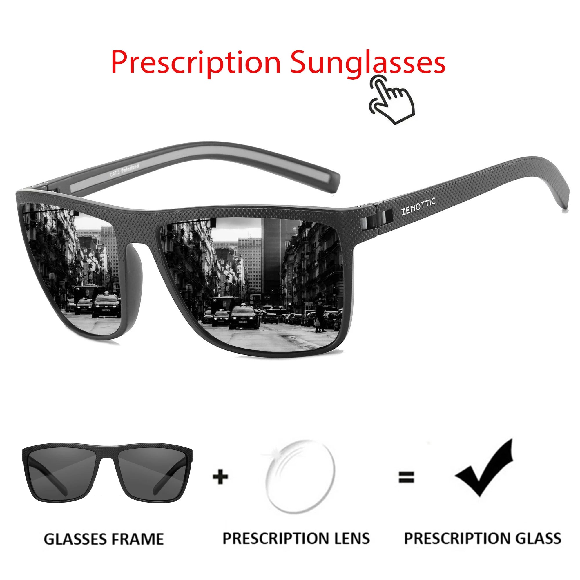 ZENOTTIC Polarized Sunglasses for Men Lightweight TR90 Frame UV400 Protection Square Sun Glasses