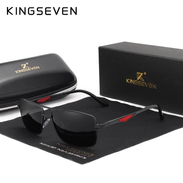 KINGSEVEN 7906 Polarized Sunglasses – Stainless Steel, Mirror, UV400, Men’s