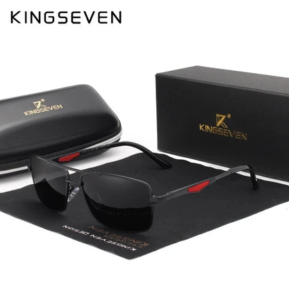 KINGSEVEN 7906 Polarized Sunglasses – Stainless Steel, Mirror, UV400, Men’s