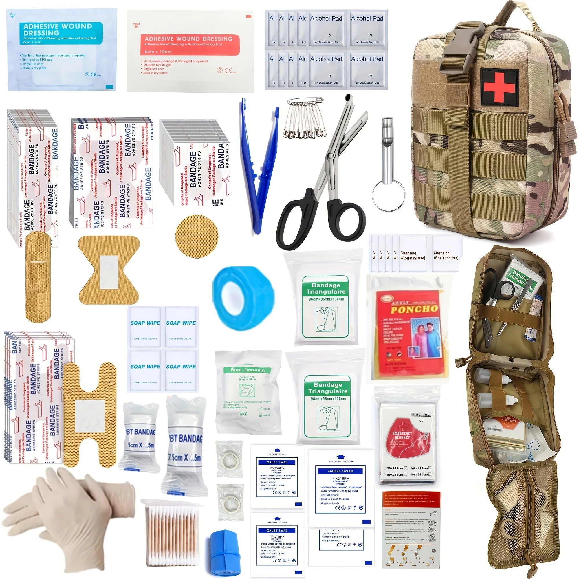 205pcs Universal First Aid Kit for Home, Travel, Outdoor &amp; Emergency. Compact &amp; Complete. Fast Delivery!