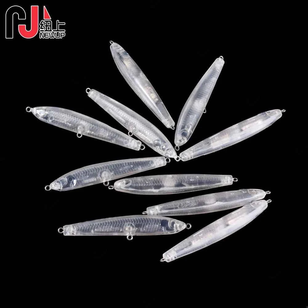 Unpainted Blank Pencil Bait – Sinking Hard Lure Blanks for Custom Painting, 7.5cm / 9g, 10 Pcs