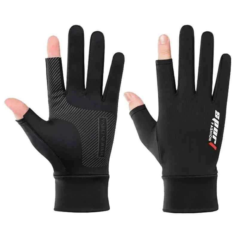 Ice Silk Fishing Gloves – Breathable, Anti-Slip Sun Protection Gloves (Two-Finger &amp; Full-Finger)