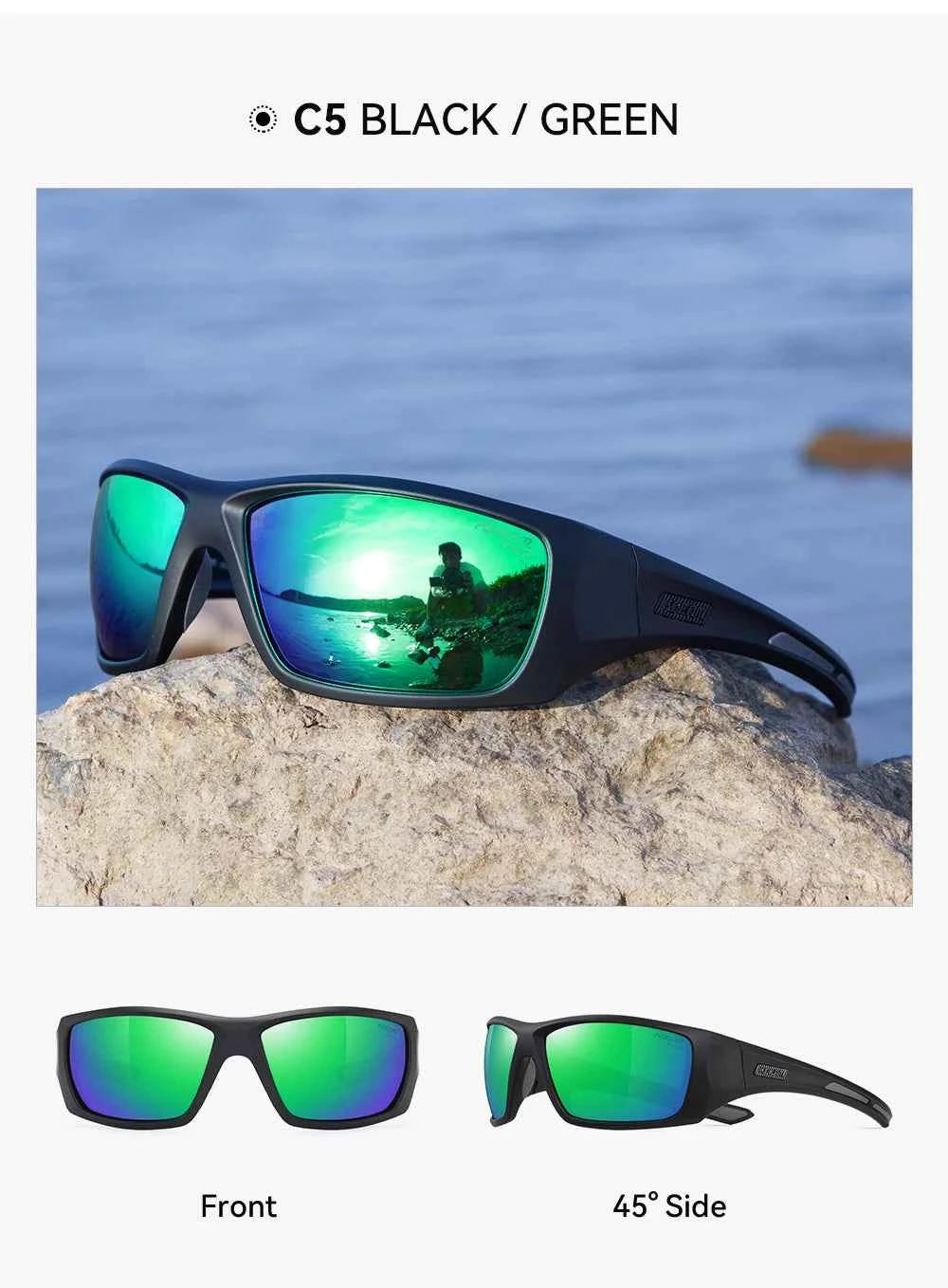 KDEAM High Quality TR90 Material Riding Sunglasses Men&