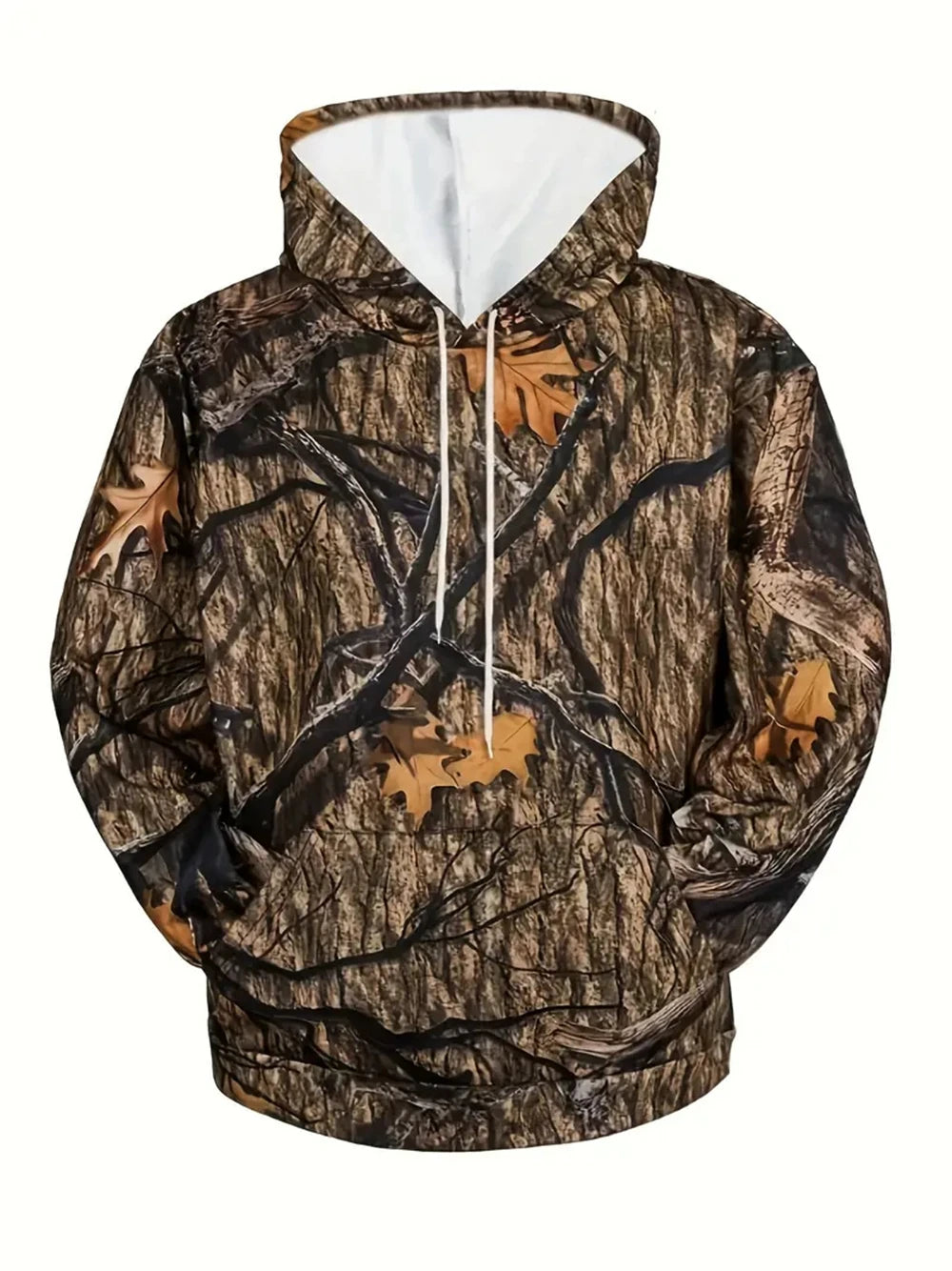 Unisex 3D Leaves Camo Hoodie – Oversized Harajuku Pullover
