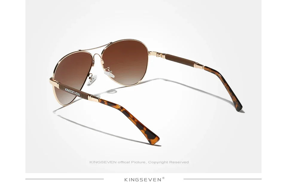 KINGSEVEN N7730 Polarized Pilot Sunglasses – Titanium Frame, Photochromic, UV400, Unisex