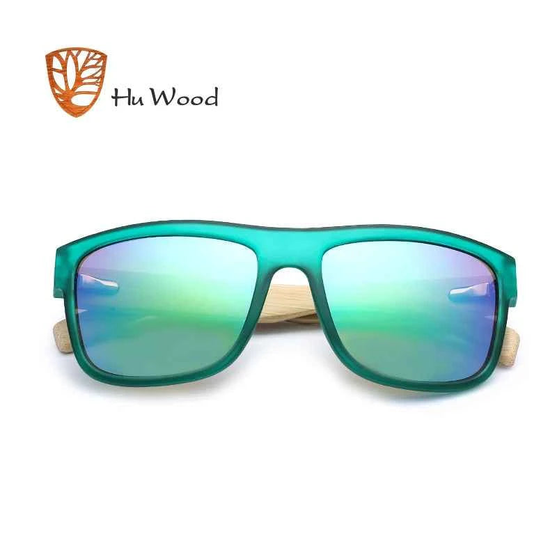 HU WOOD GR8010 Polarized Mirror Square Sunglasses – UV400, Unisex