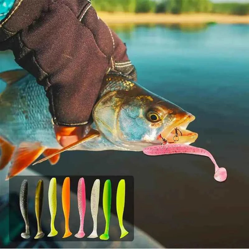 Soft Silicone Worm Fishing Lures with Jig Head Hooks | 15, 20 &amp; 40 Pack | Assorted Colors | Bass &amp; Finesse