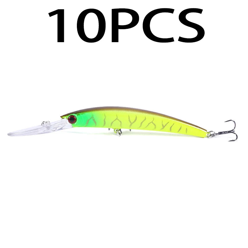 150mm 15g Deep Diving Jerkbait Minnow Fishing Lure – Hard Bait Wobbler with Rattle for Bass &amp; Pike