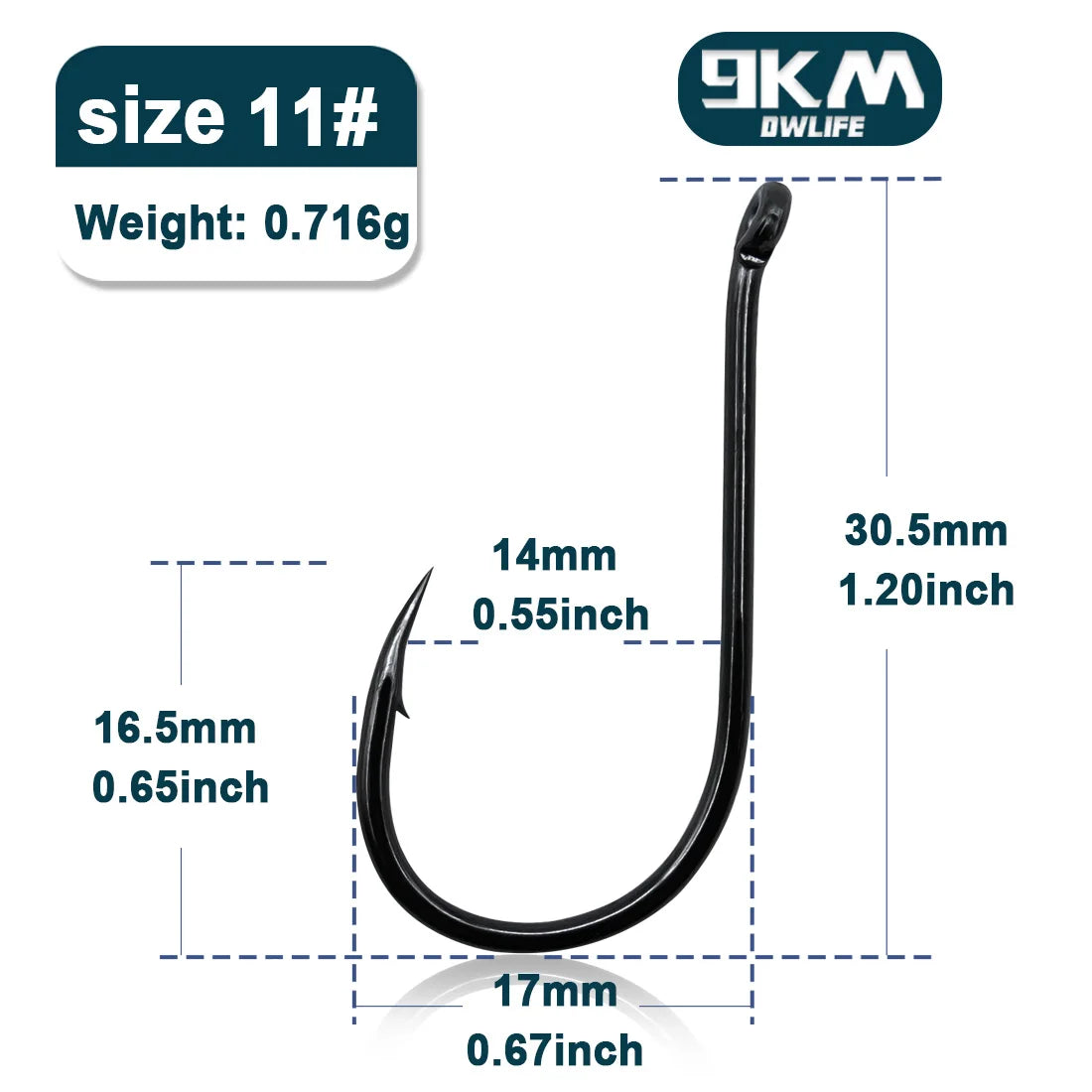 High Carbon Steel Circle Hooks – Barbed | Reversed Point | 17 Sizes | 50 &amp; 100 Pack | Freshwater &amp; Saltwater