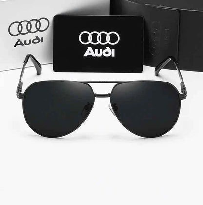 Audi UV400 Polarized AntiGlare Retro Flight Sunglasses Glasses for Motorcycle Classic FrogEye Outdoor Glasses Men Women 558