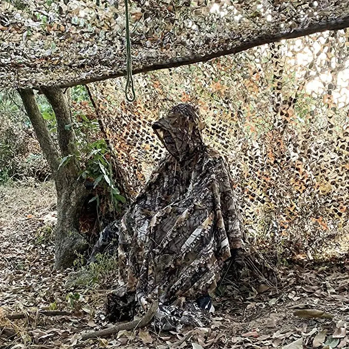 Tactical Hunting Poncho Camouflage Field Jacket – Tree Camo, L &amp; XXL