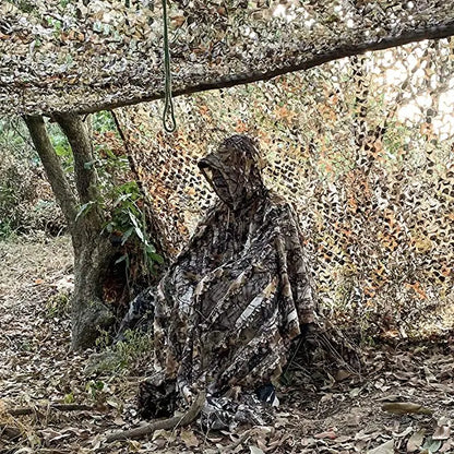 Tactical Hunting Poncho Camouflage Field Jacket – Tree Camo, L &amp; XXL