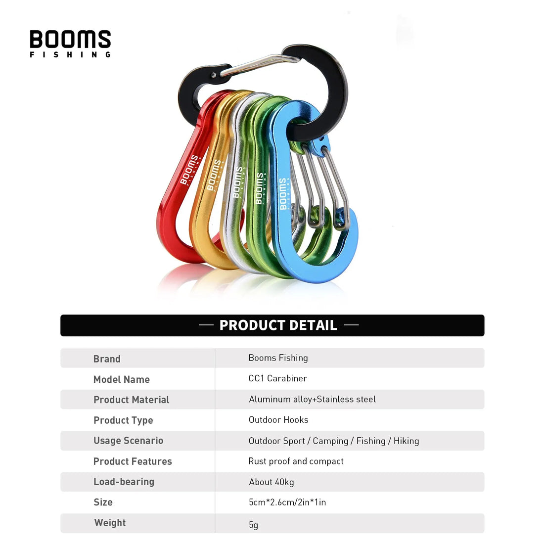 6Pcs Aluminum Alloy Carabiner Keychain Outdoor Camping Climbing Snap Clip
