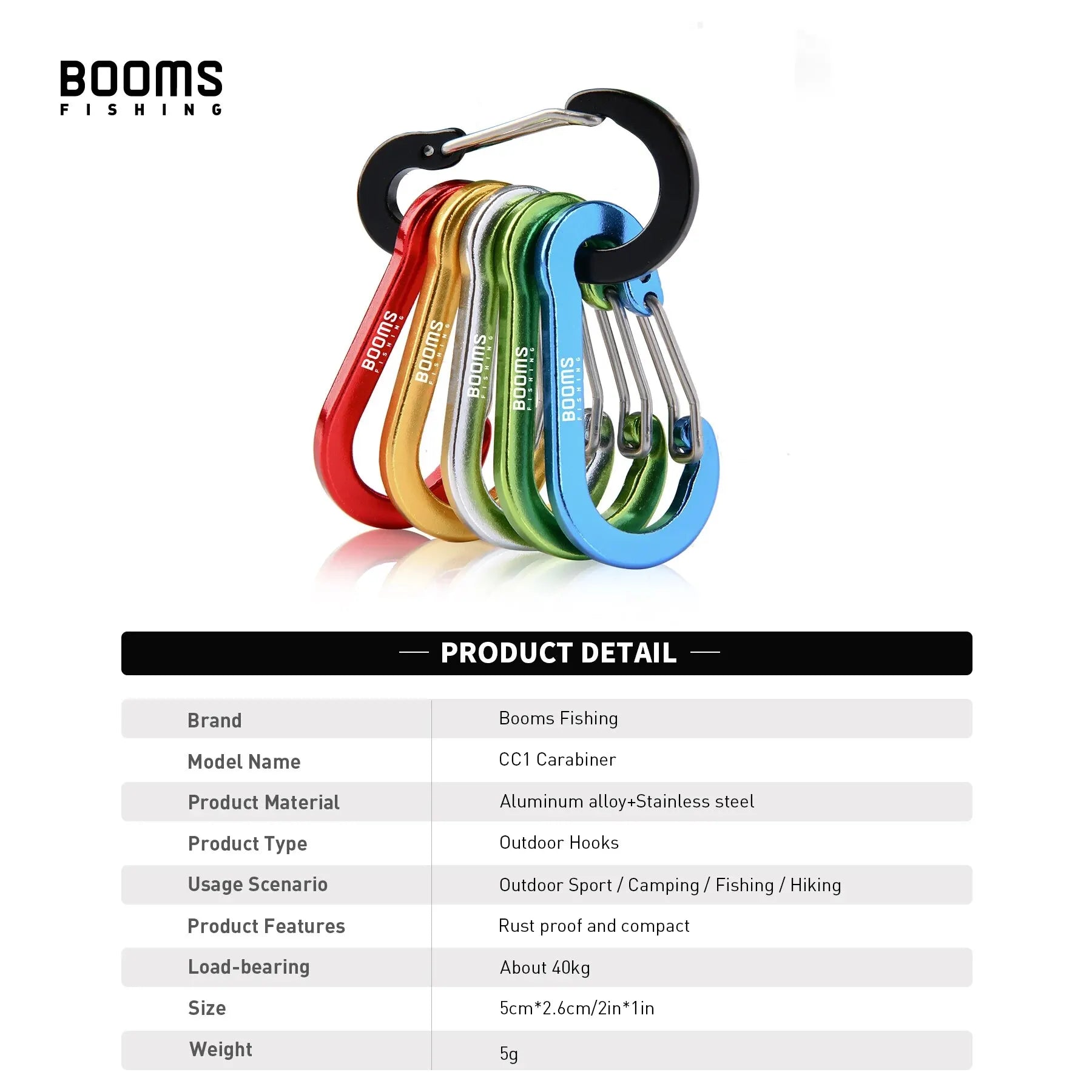 6Pcs Aluminum Alloy Carabiner Keychain Outdoor Camping Climbing Snap Clip