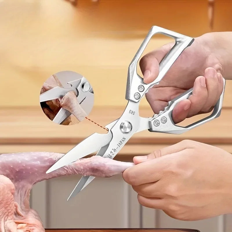 High Quality Multifunctional Kitchen Scissors Chicken Bone Scissors Fish Scale Scraper Bottle Opener Walnut Clip Kitchen Knife