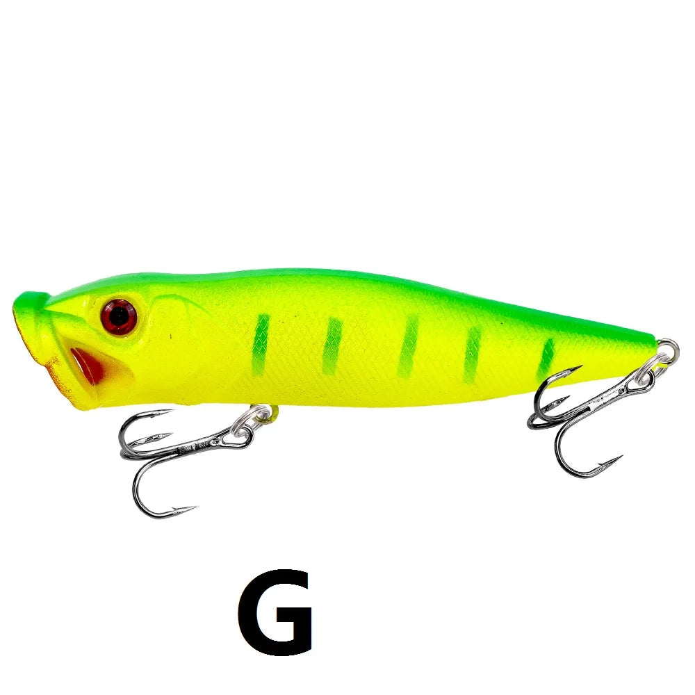 Popper Lure Topwater Fishing Bait – 93mm/12.5g Hard Bait Artificial Wobbler Plastic Fishing Tackle