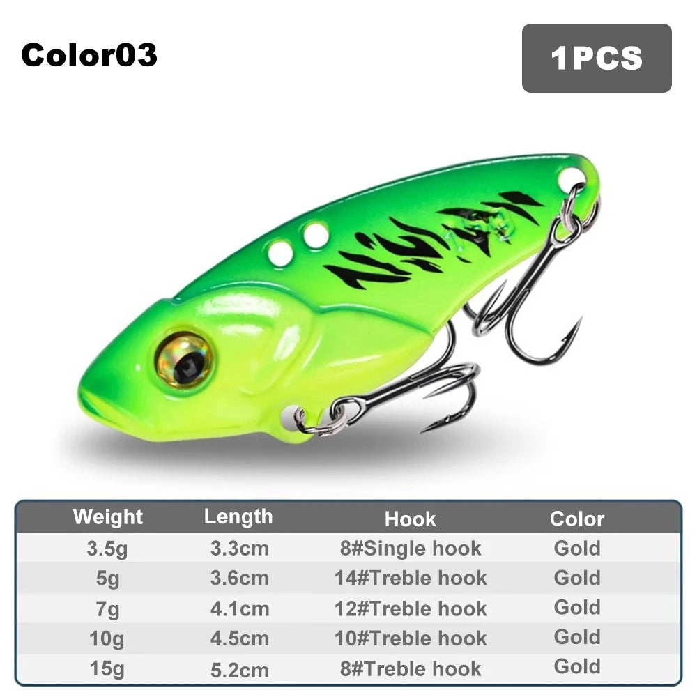 1PCS 3.5g/5g/7g/10g/15g VIB Fishing Lure Rattlesnake Iron Jig – Ultimate Long-Cast Hard Lure for Predatory Fish