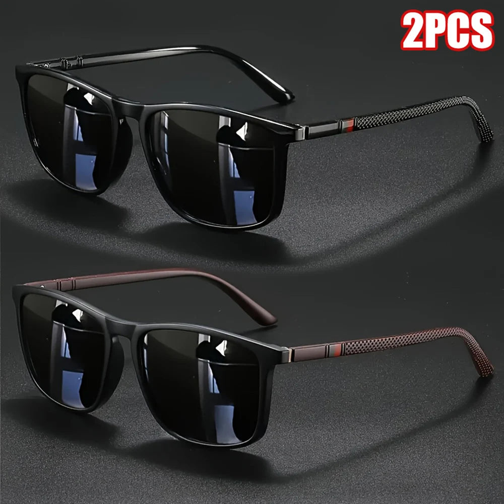 Vintage Square Polarized Sunglasses UV400 – Mirror Lens, 1 or 2 Pack