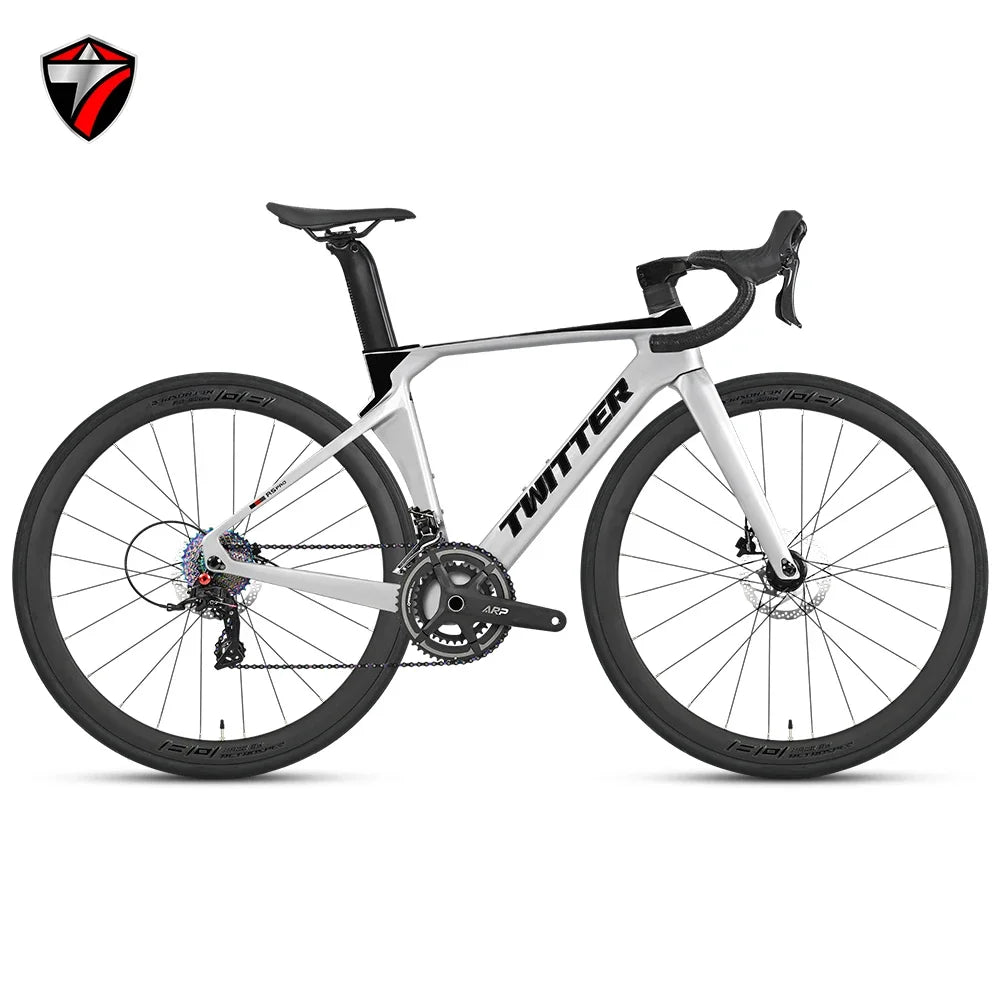 R5pro Carbon Fiber Road Bike 22/24 Speed Racing with Hydraulic Disc Brakes Available in 7 Sizes - 43.5/46/48/50/52/54/56
