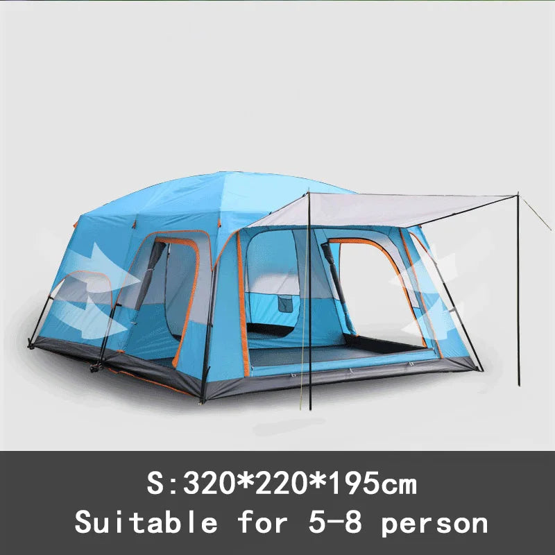2-Bedroom Family Camping Tent – 5 to 8 Person Double Layer Cabin Tent, Rainproof