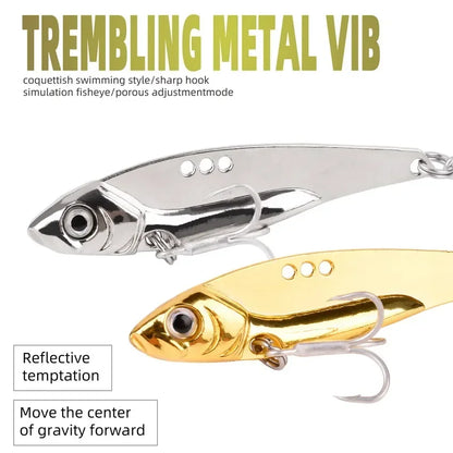 3-Piece Metal VIB Fishing Lure Set – Sinking Spinner Spoon Blade | 7g–25g | Treble Hook | Pike, Carp &amp; Sea Fishing