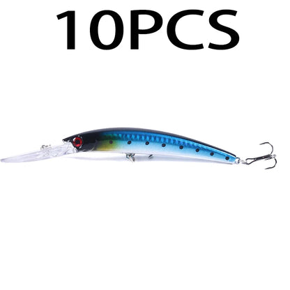 150mm 15g Deep Diving Jerkbait Minnow Fishing Lure – Hard Bait Wobbler with Rattle for Bass &amp; Pike
