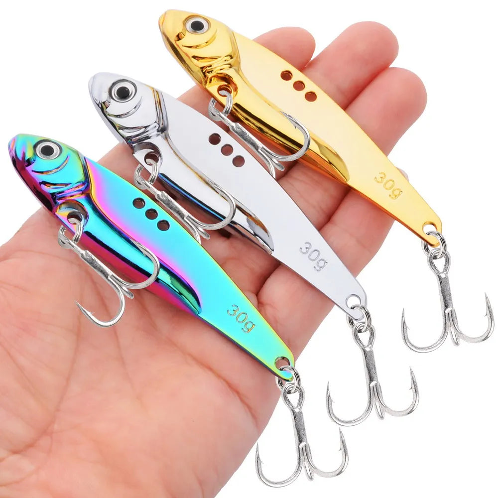 18-Piece Metal VIB Fishing Lure Kit – 5g–30g Sinking Blade Spinner | 3D Eyes | Bass, Pike &amp; Perch | All Waters