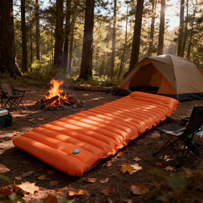 4-Inch Self-Inflating Camping Sleeping Pad – Extra Thick TPU Nylon Mat, Spliceable, for Hiking &amp; Outdoor Use