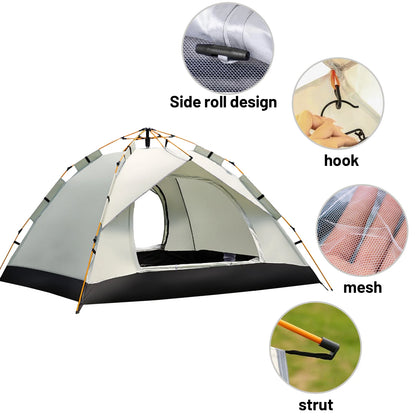 2-Person Pop-Up Camping Tent | 3-Second Setup | Waterproof &amp; All-Weather