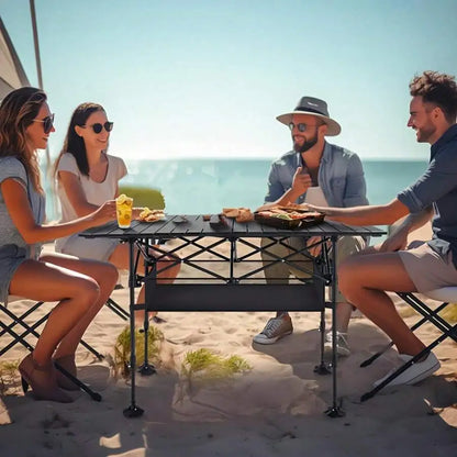 Aoran Aluminum Roll-Up Camping Table – Portable Folding Table with Carry Bag | Medium &amp; Large | Ships from US