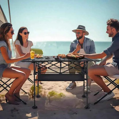 Aoran Outdoor Folding Portable Picnic And Camping Table, Aluminum Roll-Up Table With Easy-To-Carry Bags, Suitable For Indoor And