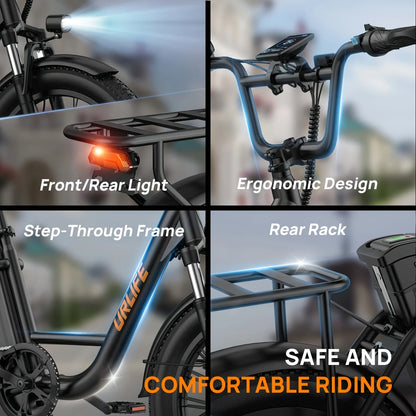 1000W E20 Electric Bike | 48V 13Ah Removable Battery, 20MPH, 20&