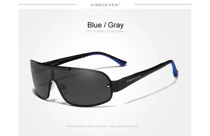 KINGSEVEN 7716 Aluminum Shield Sunglasses – Polarized, UV400, Cycling &amp; Driving, Unisex