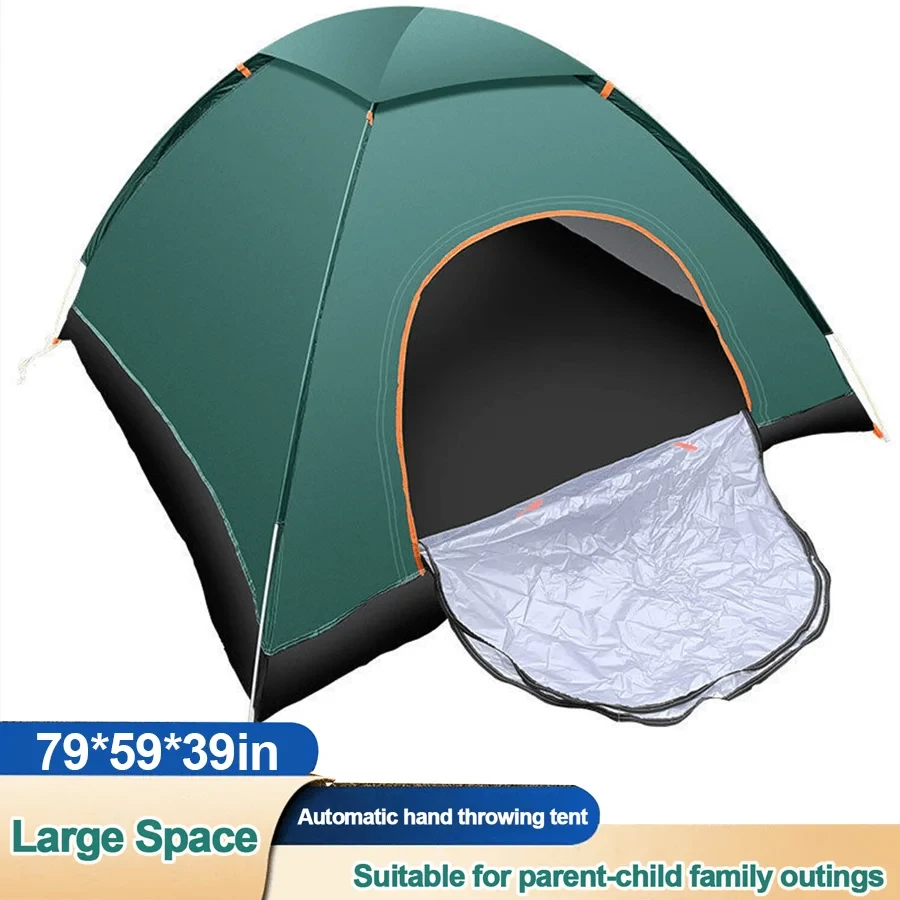 1pc 2-3 Persons Instant Automatic Pop Up Camping Tent Uv Protection, Waterproof, Outdoor Easy Set Up Automatic Family Travel Tent,Outdoor Easy Set Up Automatic Family Travel Tent,Perfect For Beach, Outdoor, Traveling, Hiking,