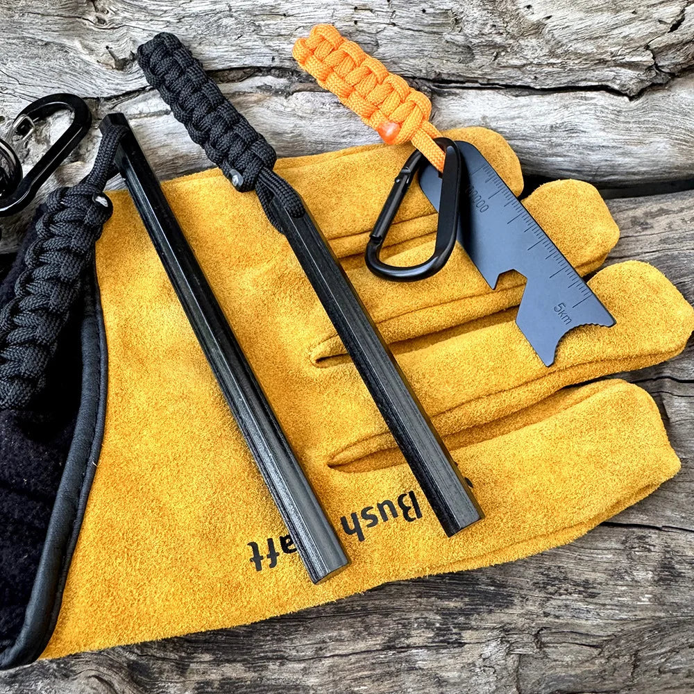 Bear Grylls Survival Fire Starter Magnesium Flint Rod, Portable Emergency Firesteel Kit Compass Whistle for Camping Hiking Tool