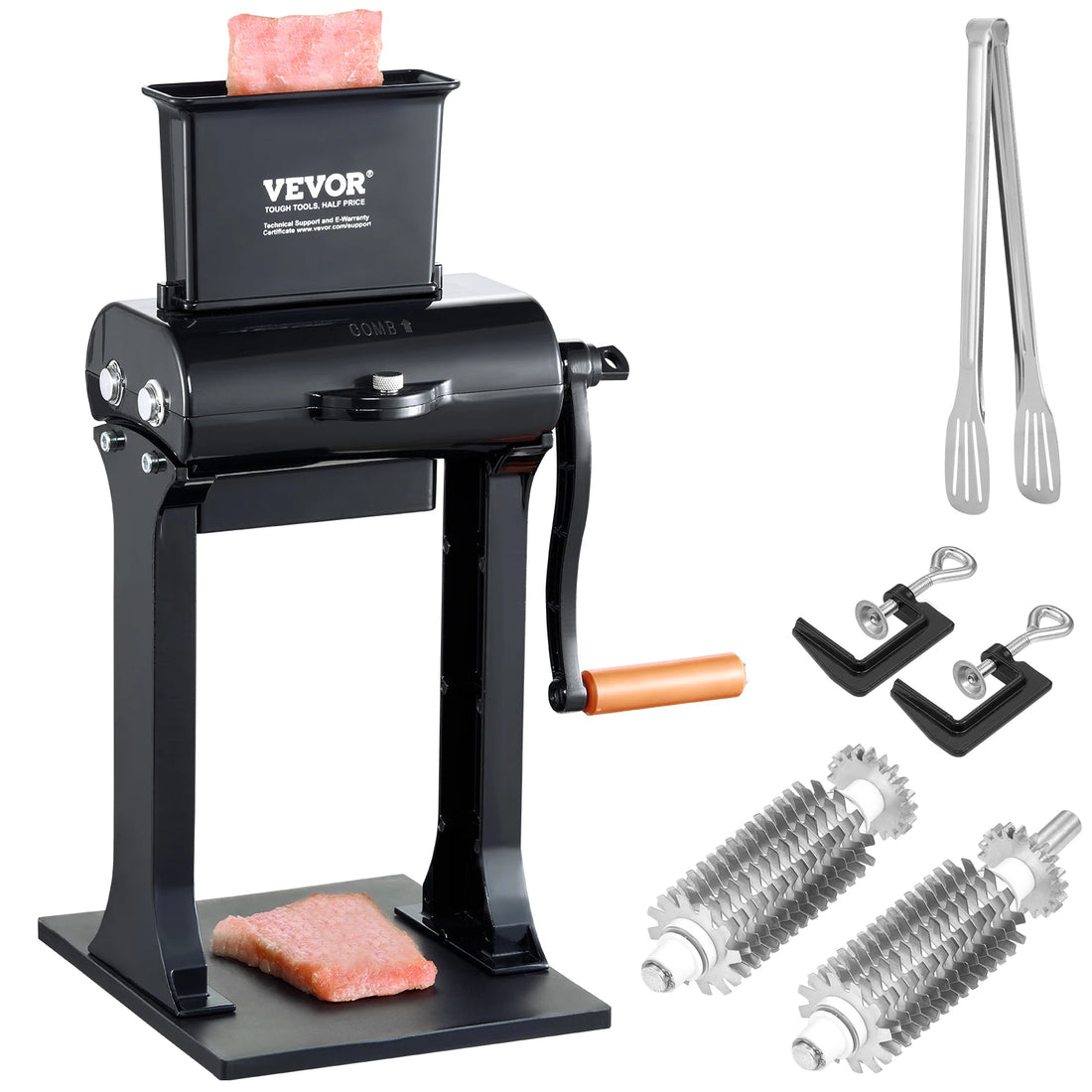 Heavy-Duty Manual Meat Tenderizer Machine – 31 Blades, 420 Stainless Steel, Detachable