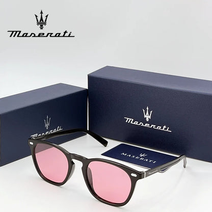 MASERATI 90173 Polarized Round Sunglasses – TR-90 Frame, UV400, Unisex