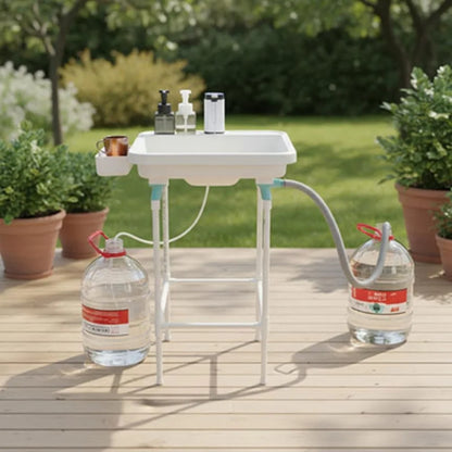 Outdoor Portable Sink with Stand – Folding Hand Wash Station for Camping, Garden &amp; RV