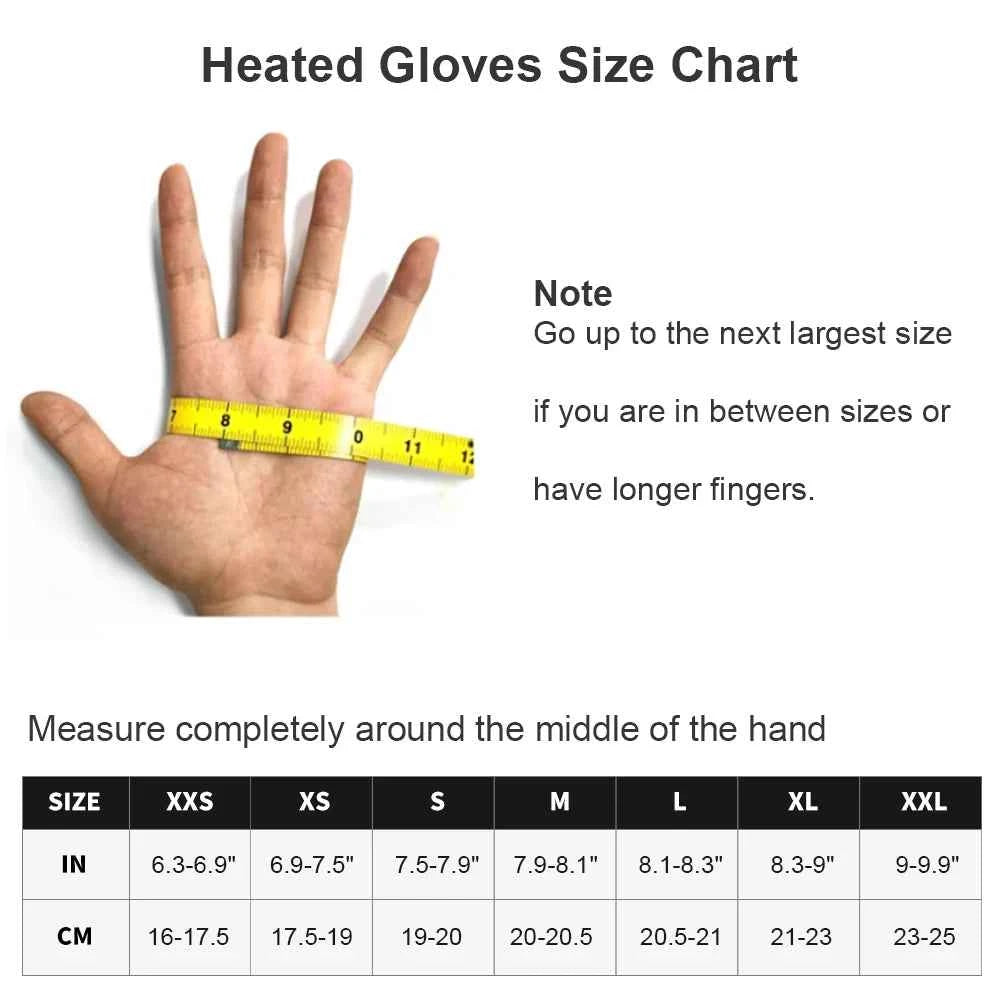 S66E Heated Gloves – Far-Infrared Electric Thermal Gloves, 3-Heat Settings, Touchscreen, Waterproof, XS–XXL