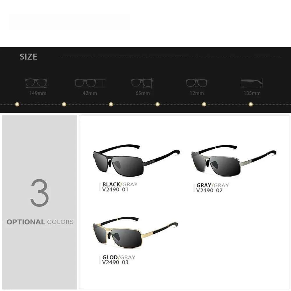 YIMARUILI 2490 Polarized Rectangle Sunglasses – Alloy Frame, UV400, Big Size 149mm